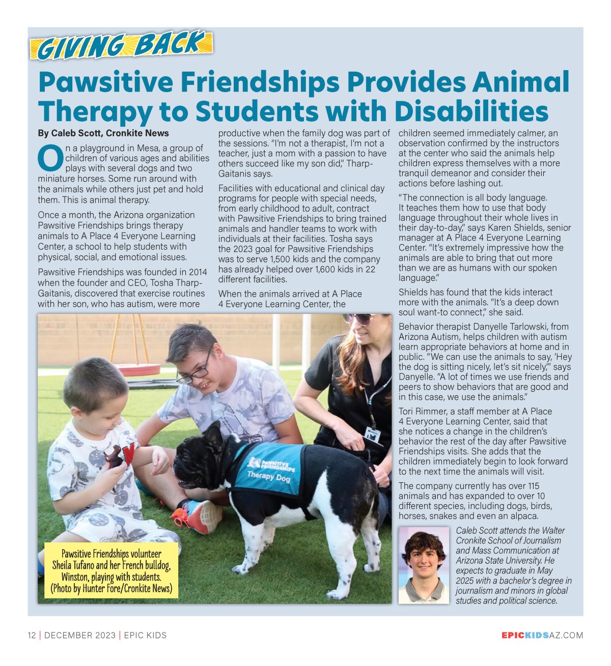 Pawsitive Friendships Provides Animal Therapy To Students With   EpicKids 1223 PRINT Page 12 1200x1309 