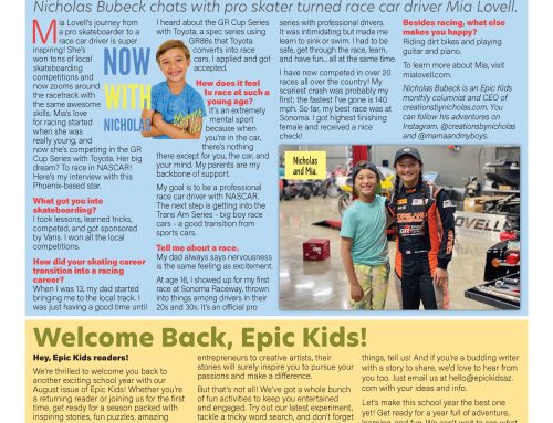 From Skateboards to Race Cars: Epic Kids reporter Nicholas Bubeck chats with pro skater turned race car driver Mia Lovell